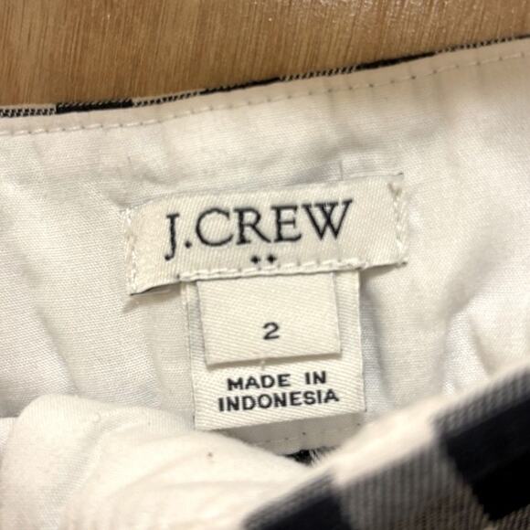 J. Crew Black White Shorts Classic Gingham Preppy Size 2 - Picture 4 of 7